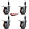 Service Caster 4'' Maroon Poly Swivel 1-1/8'' Expanding Stem Caster Set Total Lock Brake, 4PK SCC-EXTTL20S414-PPUB-MRN-118-4 - alternate 2